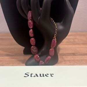 Vintage Stauer ~ Raw Ruby “King of Gems” Bracelet ~ Brand New, Never Worn
